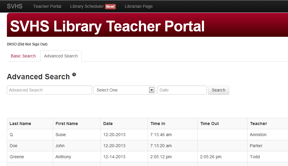 Teacher Portal